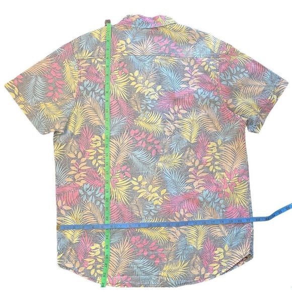 Plugg Mens Short Sleeve Button Up Tropical Print Shirt - Picture 2 of 6